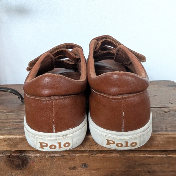 Polo Ralph Lauren Kids Elmwood EZ Brown Sneakers ~ Size 3 - Picture 7 of 11